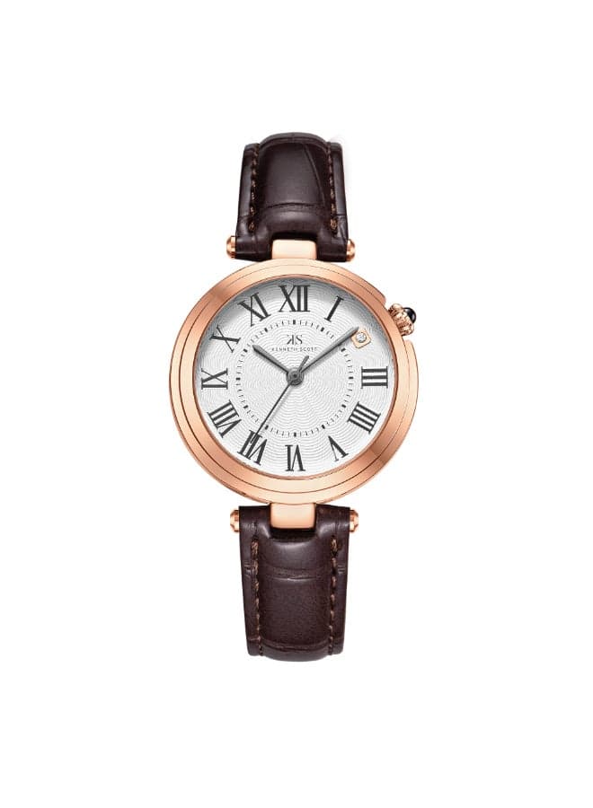 KENNETH SCOTT K24510-RLDW Elegant Rose Gold Analog Watch - 32mm