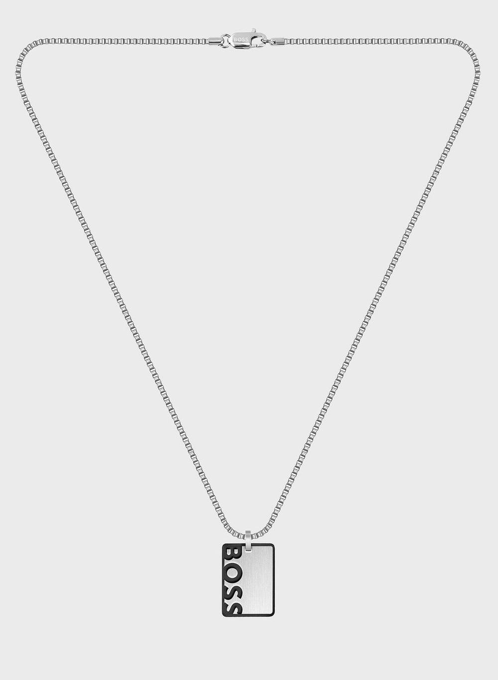 BOSS Men's Reversible Stainless Steel Drop Necklace