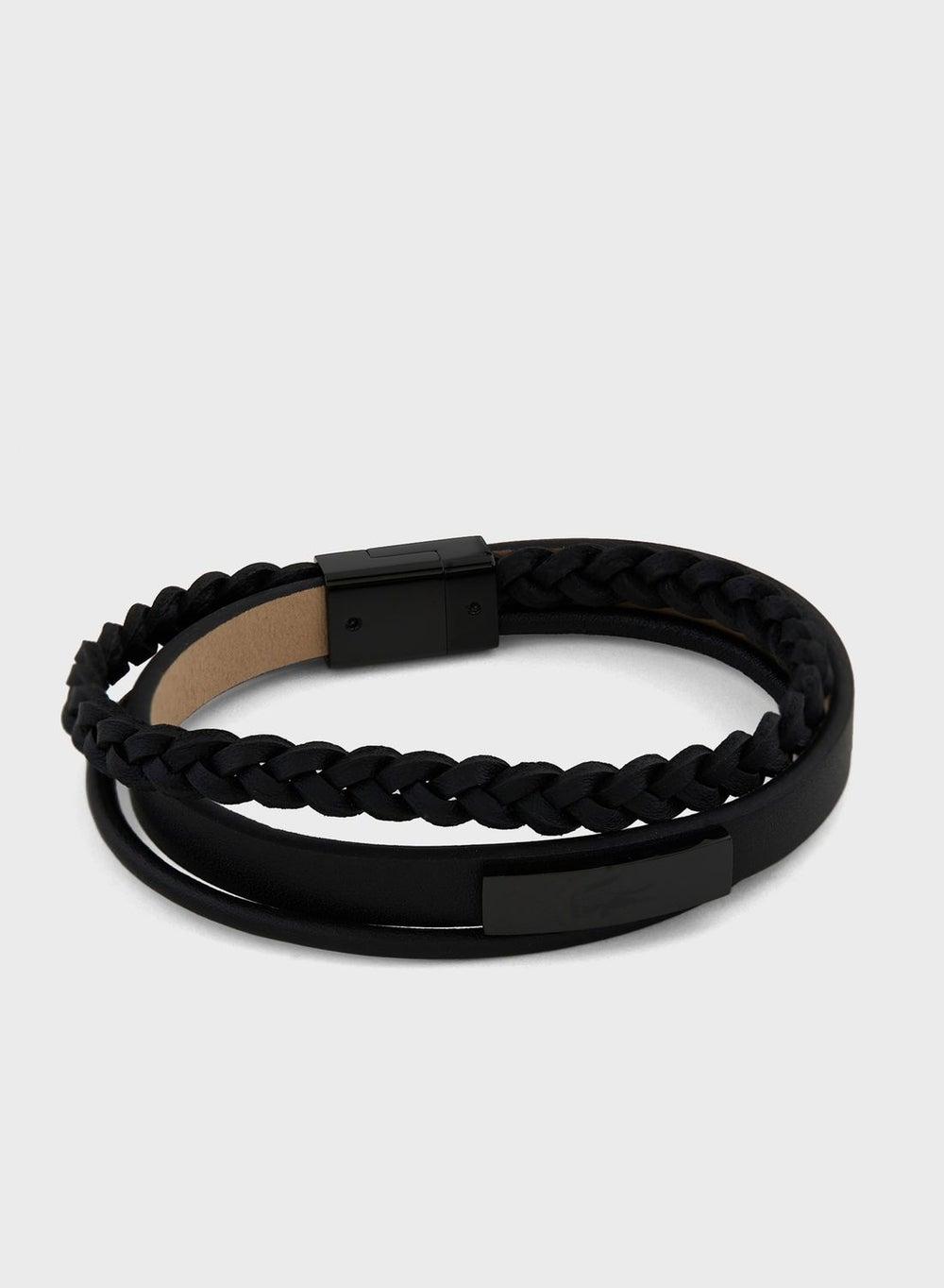 LACOSTE Fusion Elegance Leather Bracelet for Men