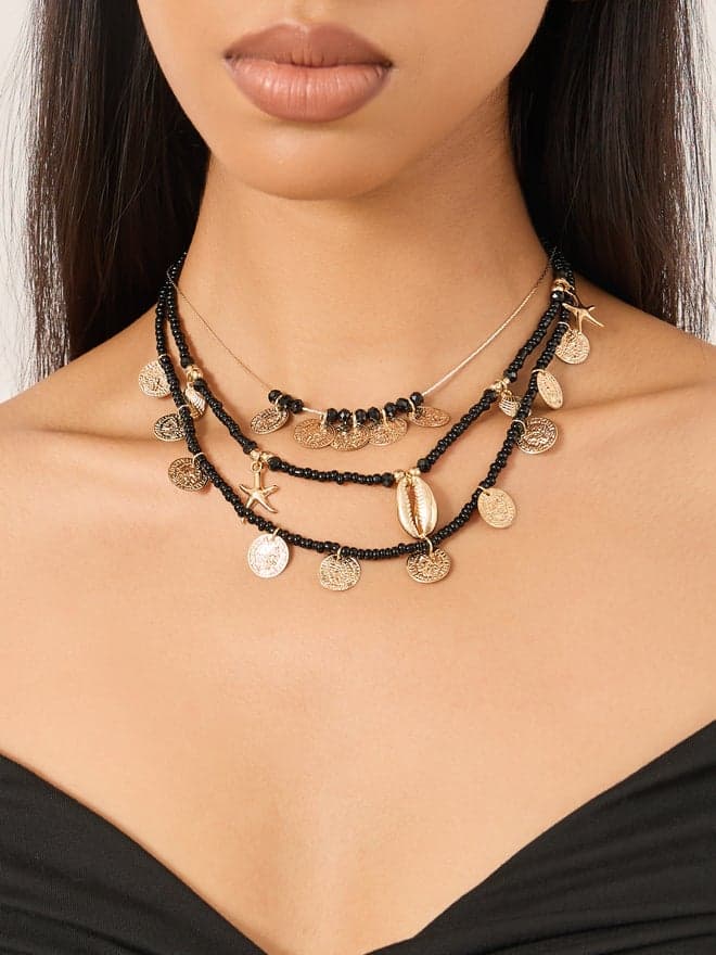 Styli Multi Drop Necklace Trio for Women - Elegant Accessory