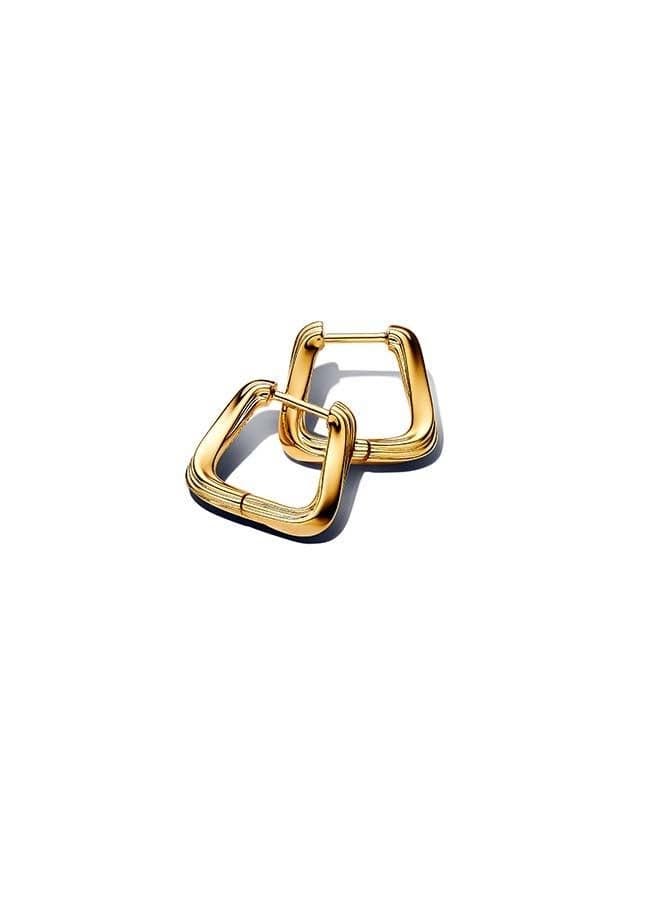 PANDORA Twisted Triangle 14k Gold-Plated Small Hoops