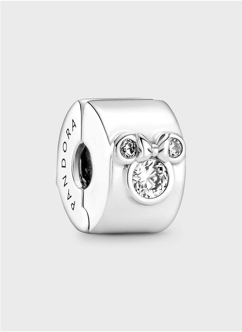 حلية ميكي وميني ماوس الفضية مع زركونيا لامع