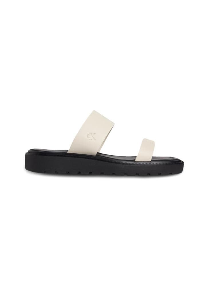 Eggshell/Black Casual Elegance Yw0Yw018640Hg Flat Sandals