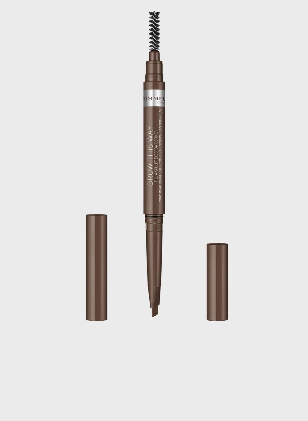 Rimmel BrowThis Way 002 Medium Brown Eyebrow Definer, 0.25g