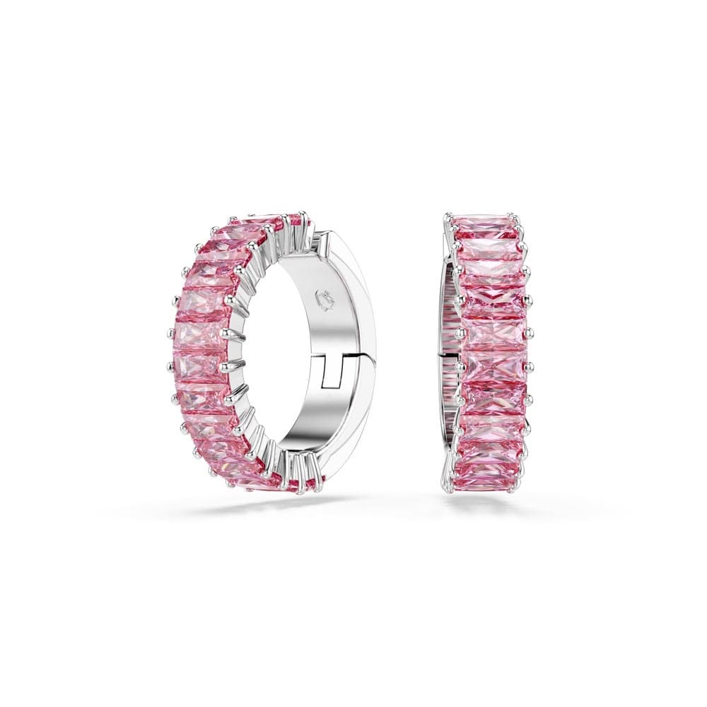 SWAROVSKI Matrix:Ec Pink Zirconia Hoop Earrings