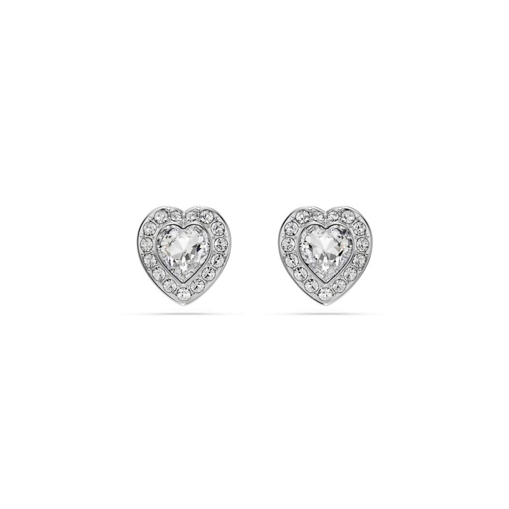 SWAROVSKI Ss25 Angelic Heart Crystal Stud Earrings