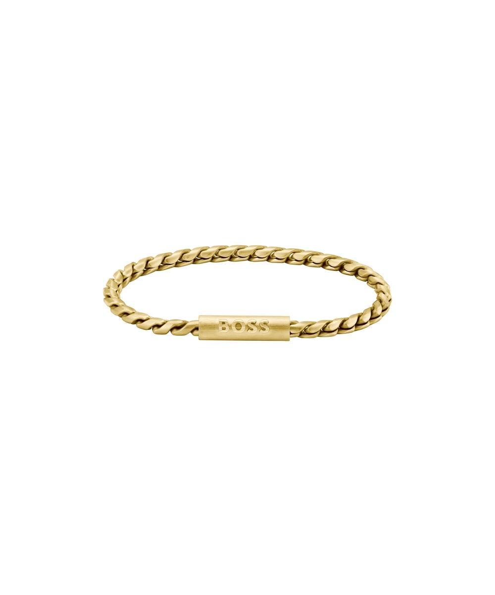 BOSS Doran Yellow Gold-Tone Men's Elegance Bracelet