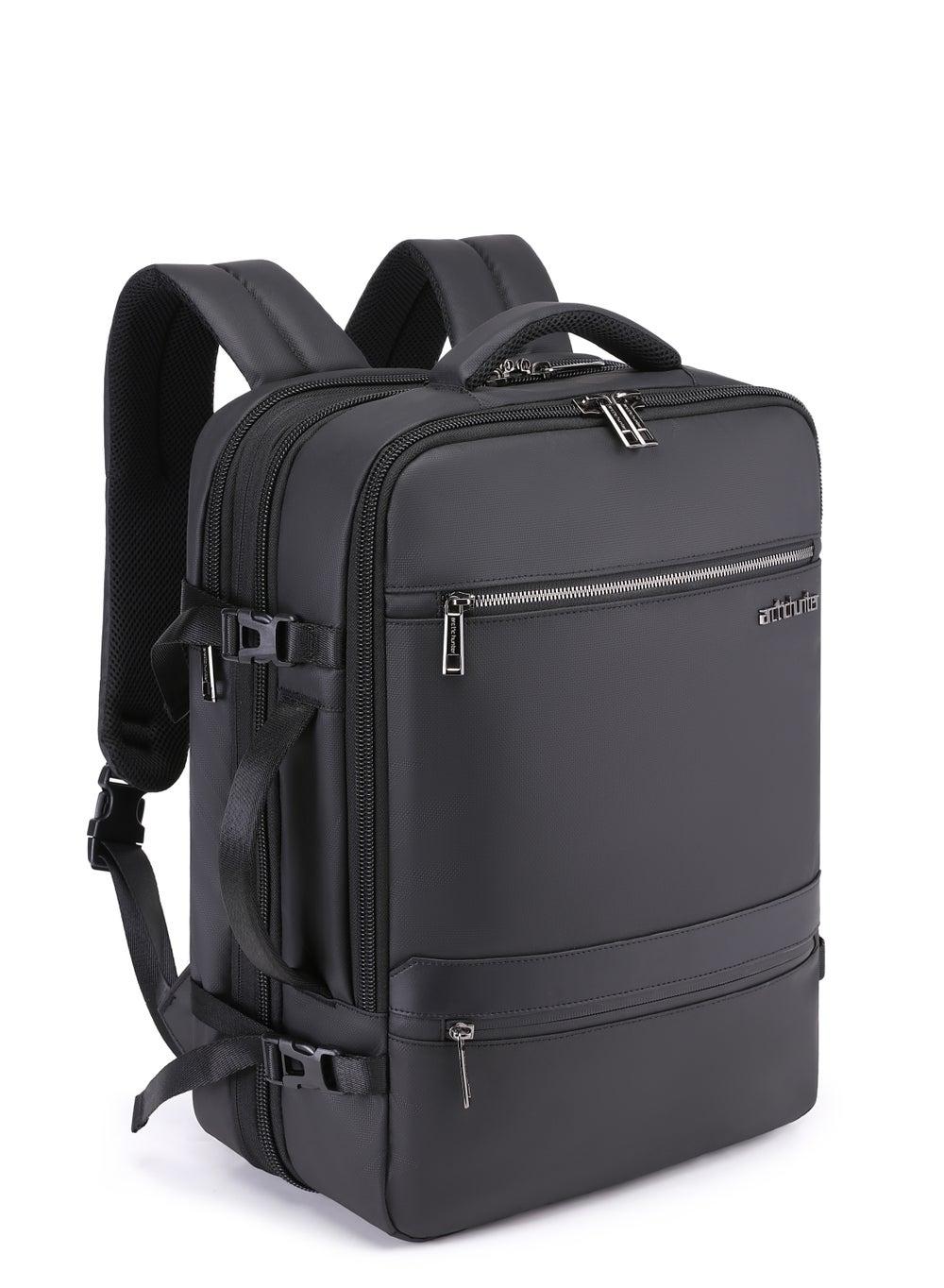 ARCTIC HUNTER B00350 Black Expandable Travel Backpack with Tech Ports - Image 1
