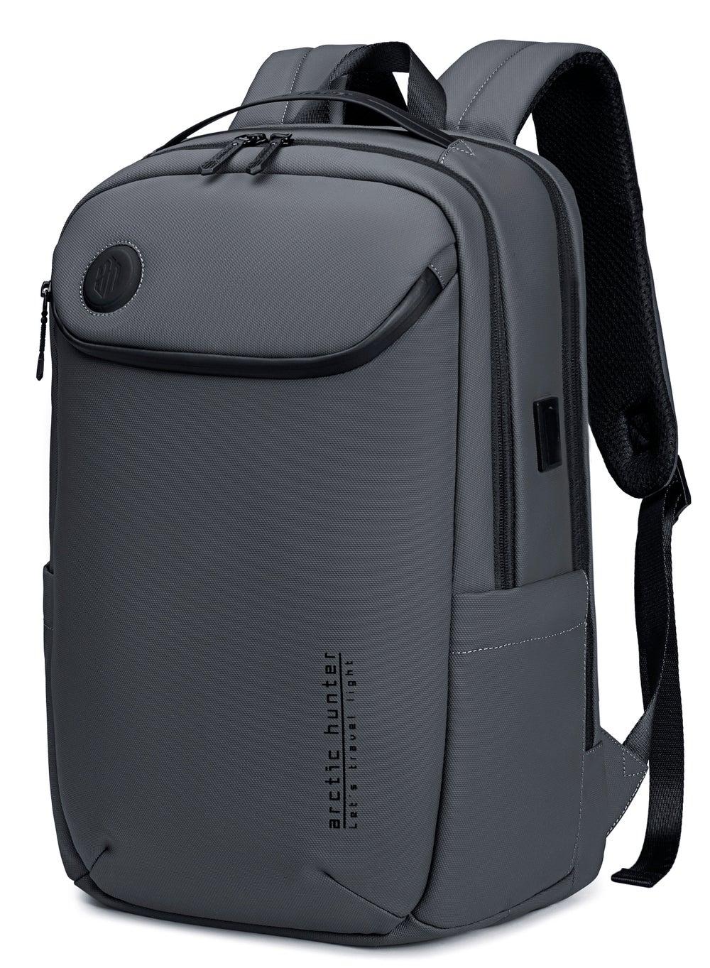 ARCTIC HUNTER B00555 Grey: Chic Water-Resistant Laptop Backpack - Image 1