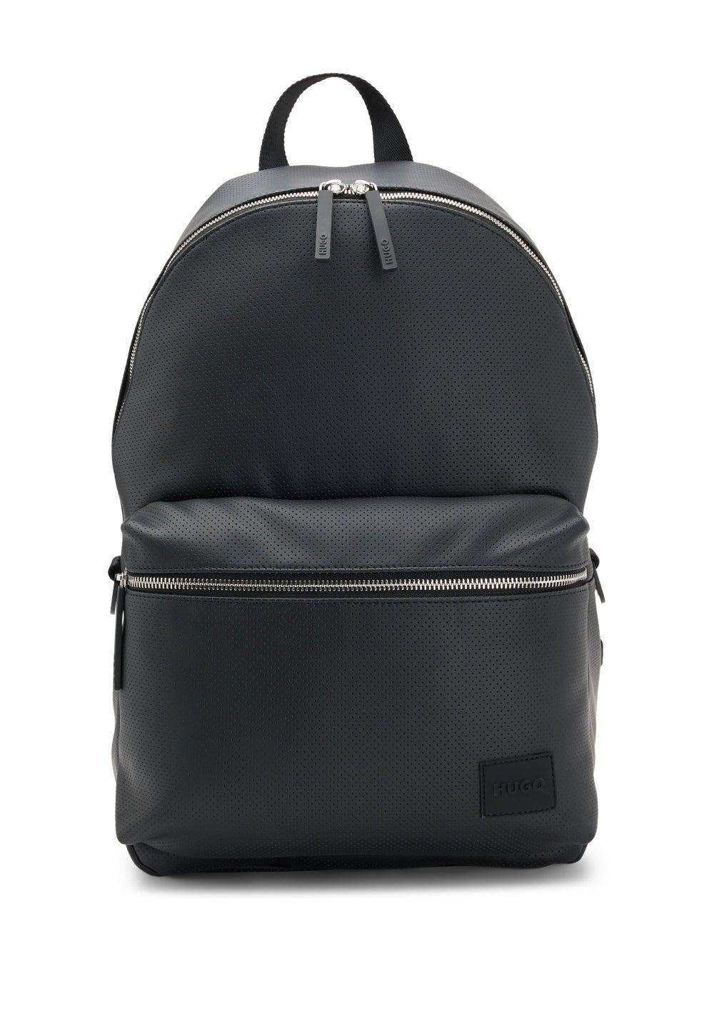 حقيبة ظهر بتصميم جلد صناعي مثقوب من HUGO Menswear - Image 1