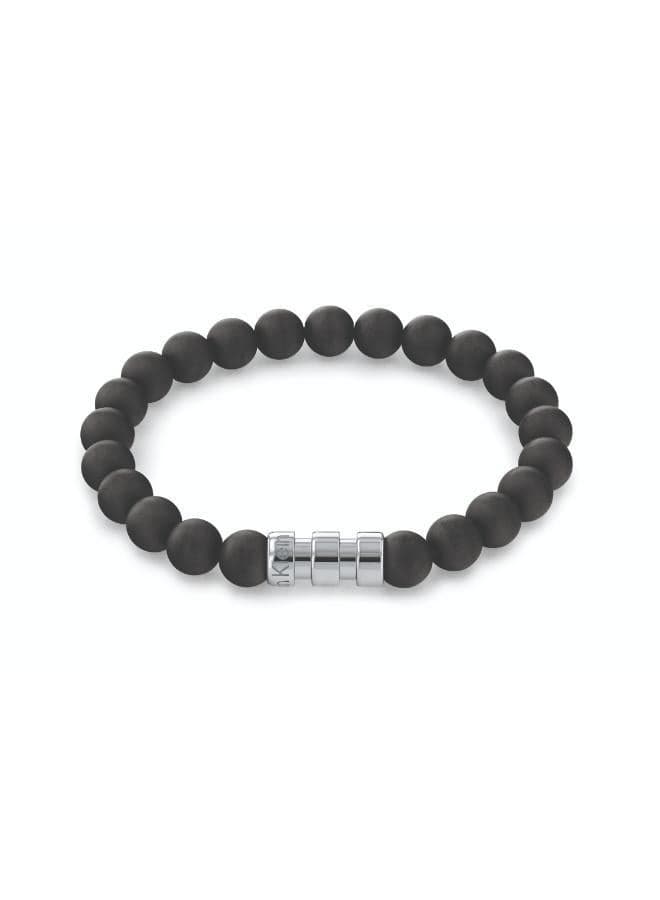 CALVIN KLEIN Men's Elegant Beaded Stainless Steel Bracelet