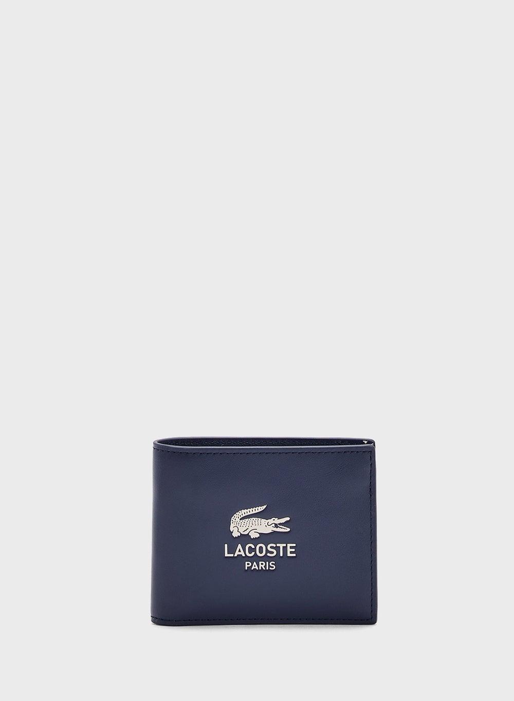 LACOSTE Monogram Elegance: Men's Leather Billfold Wallet - Image 1