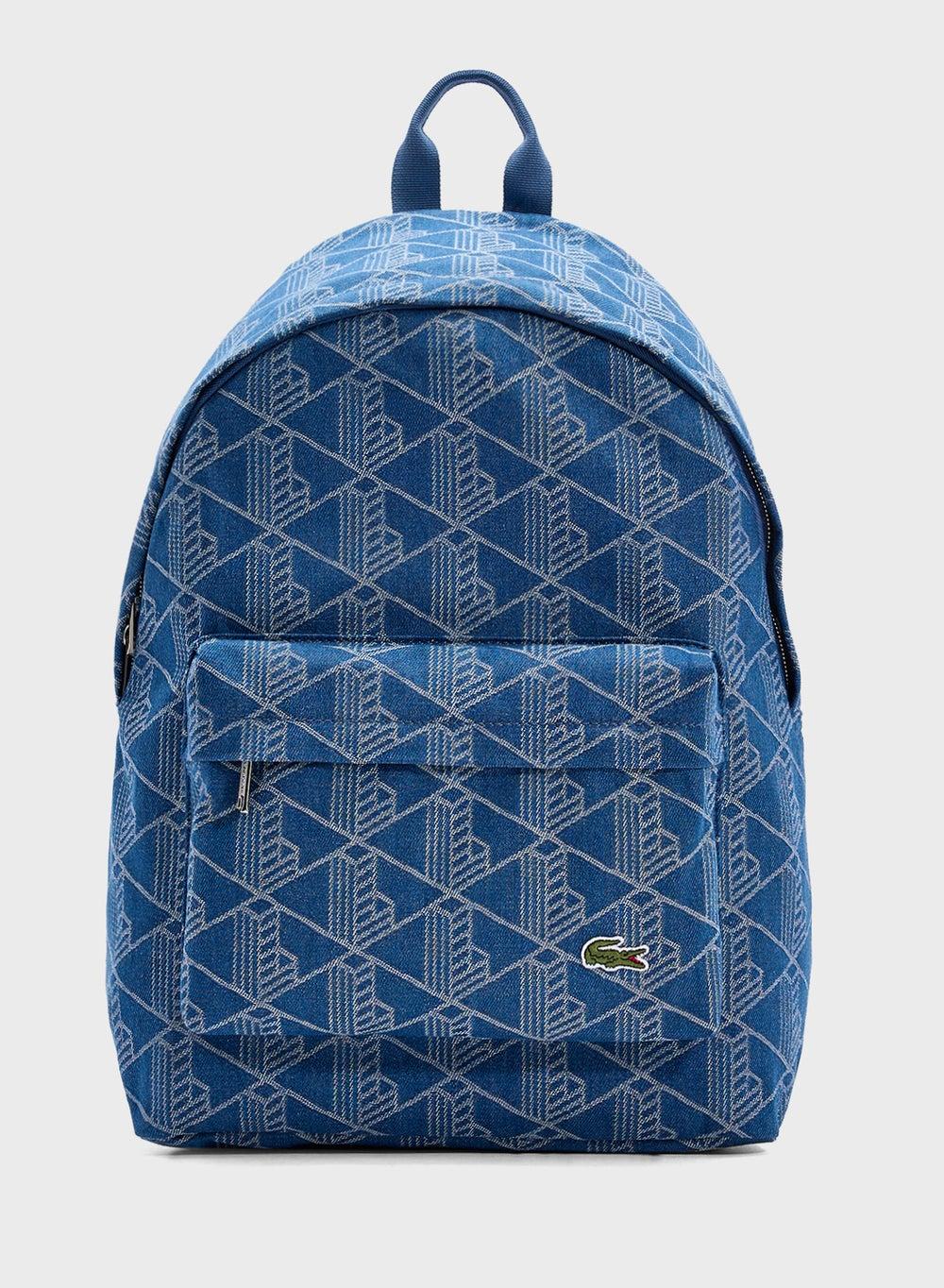 LACOSTE Archive Monogram Zip Backpack - Elegance on the Go - Image 1