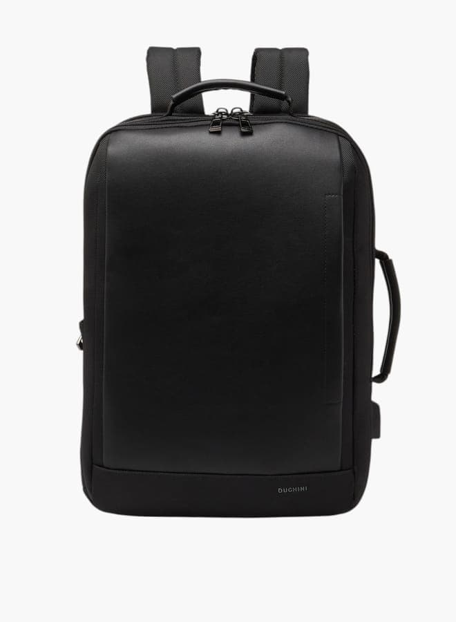 DUCHINI Elegant Men's Solid Backpack with Versatile Straps - Image 1