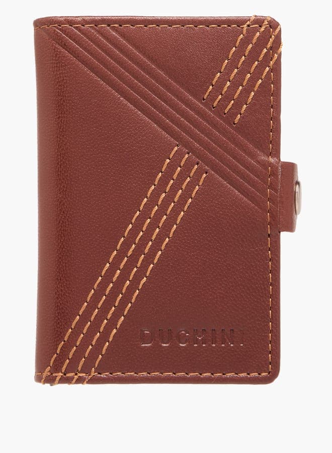 DUCHINI Men's Elegant Bi-Fold Cardholder with Stitch Detail - Image 1