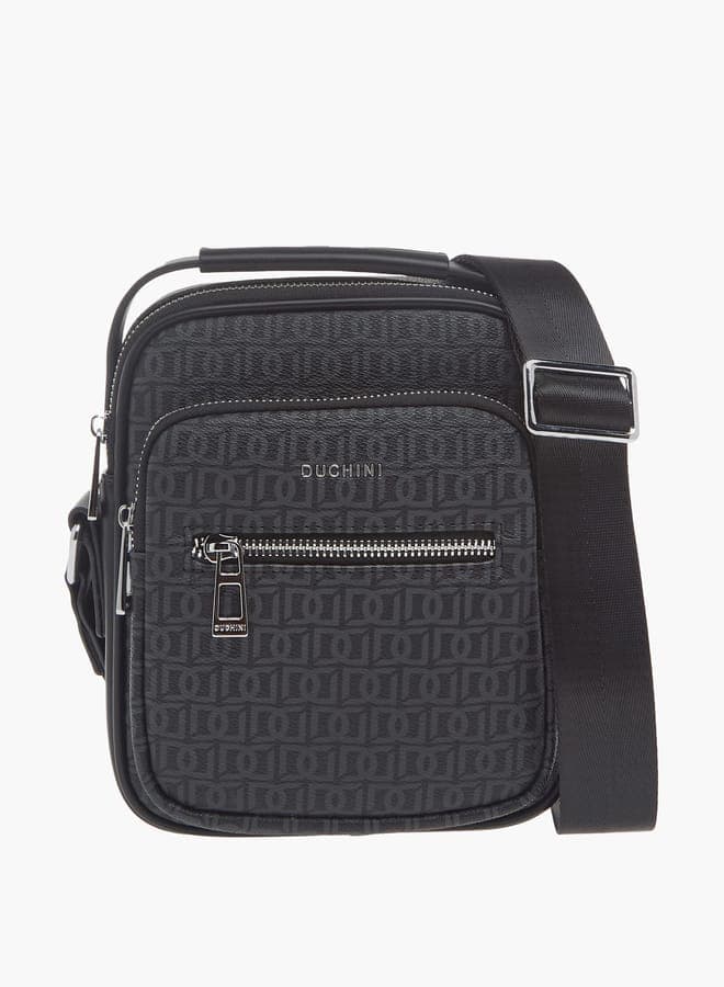 DUCHINI Monogram Elegance: Sleek Men's Crossbody - Image 1