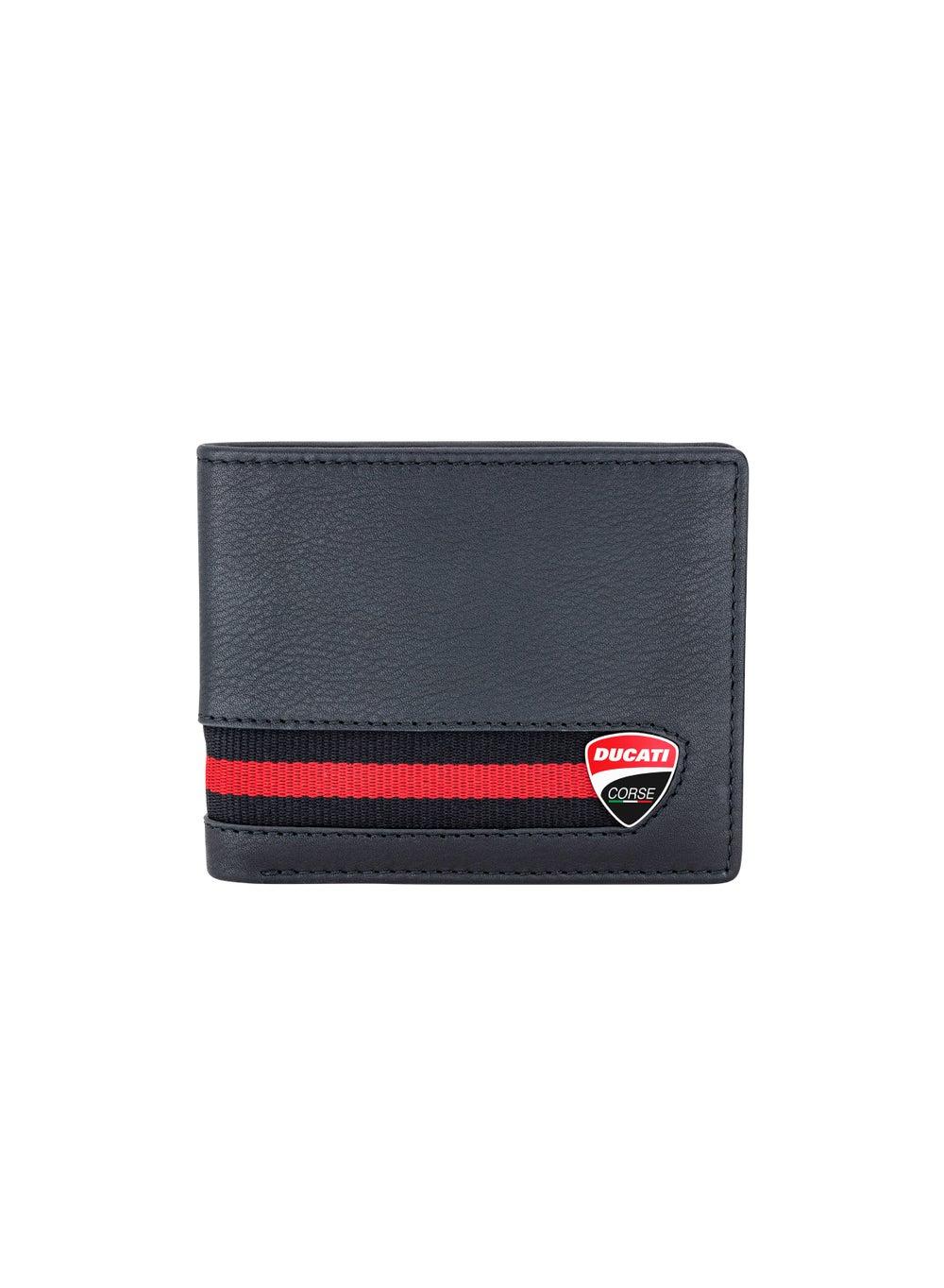 Ducati Corse Firenze: Sleek Bi-Fold Genuine Leather Wallet