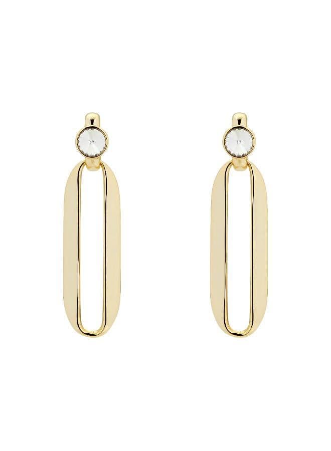 Karen Millen Crystal Ellipse Drop Earrings - Elegant Accessory - Image 1