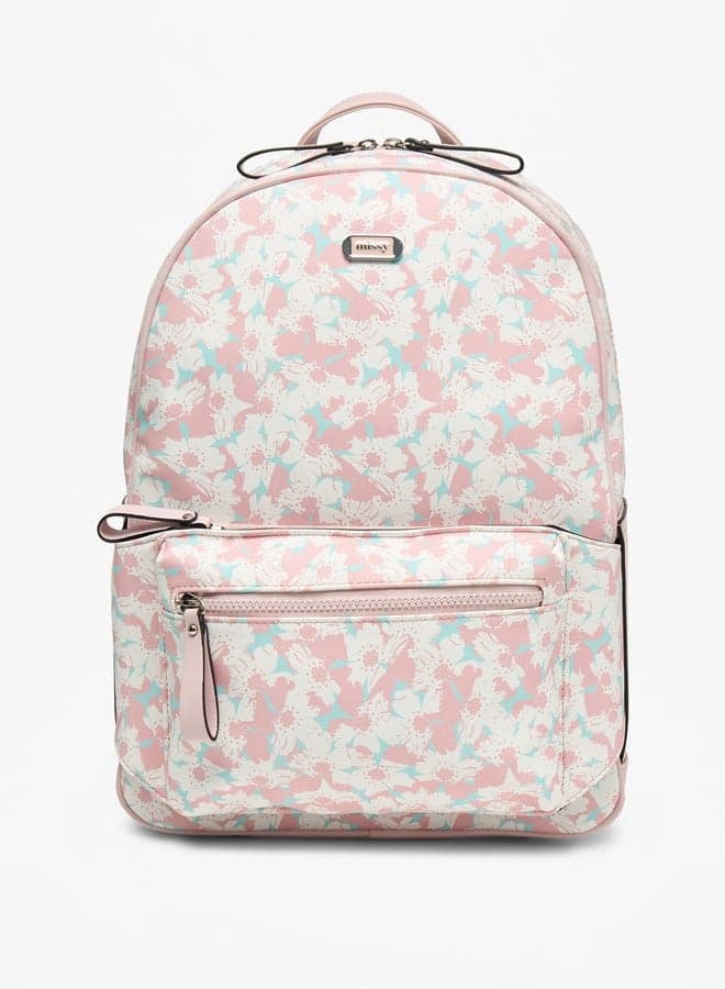 MISSY Floral Elegance Backpack with Detachable Pocket - Image 1