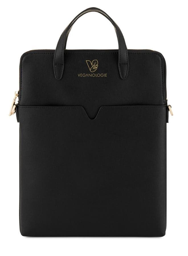 Veganologie Jupiter 16" Black Laptop Bag - Eco Luxe Design