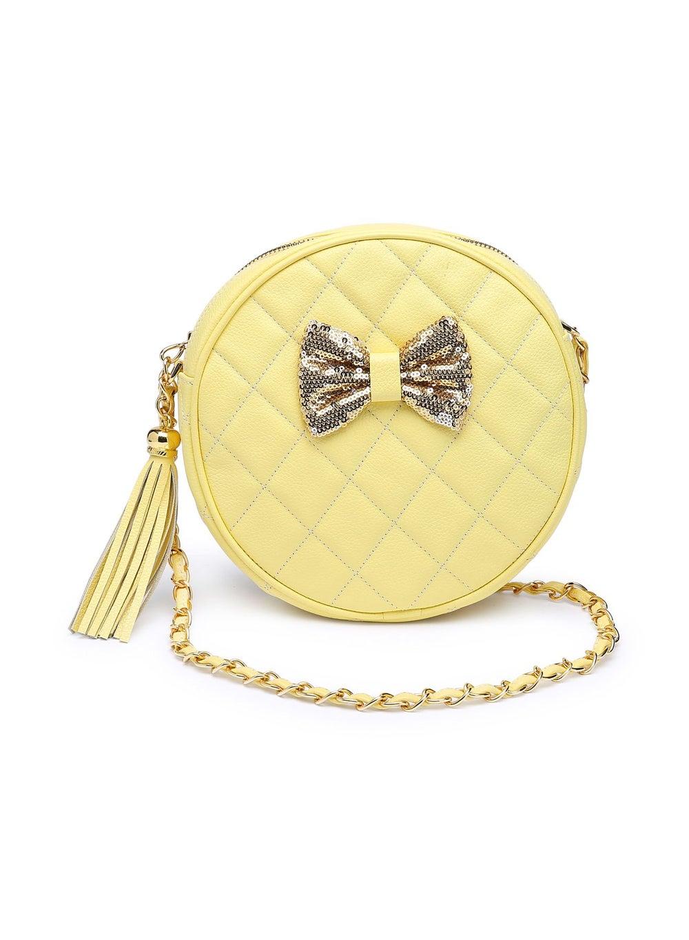 CEE Bow Round Bag in Dazzling Yellow - Perfect for Her - Image 1