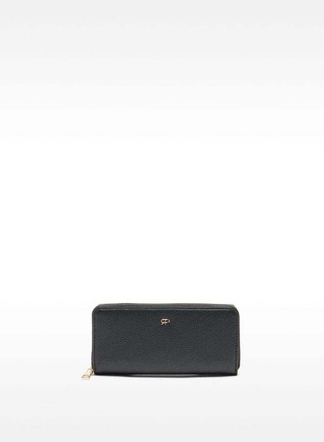 PARFOIS Black Zip Fastened Wallet for Women