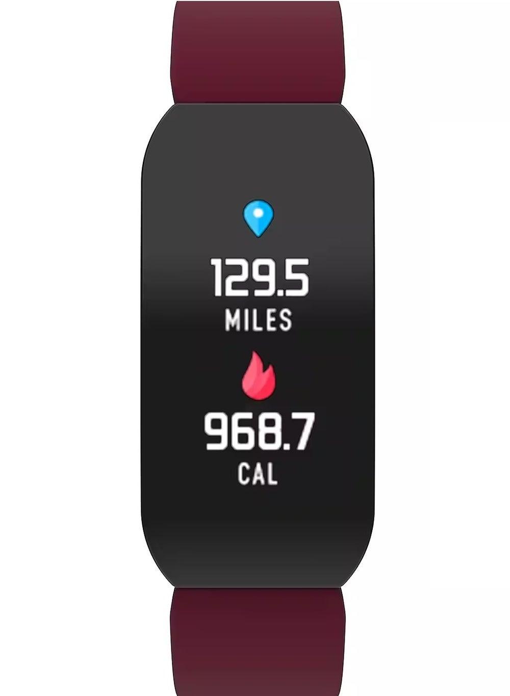 iTouch 500144B-G10 Unisex Activity Tracker - Elegance in Black & Maroon
