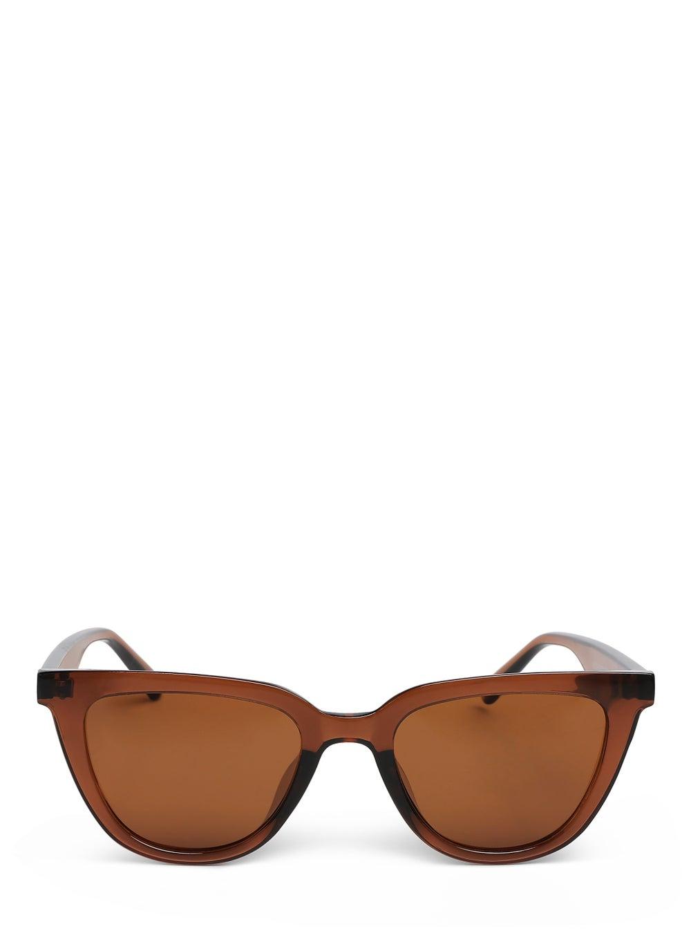 نظارة شمسية عين القطة الأنيقة باللون البني - Image 1