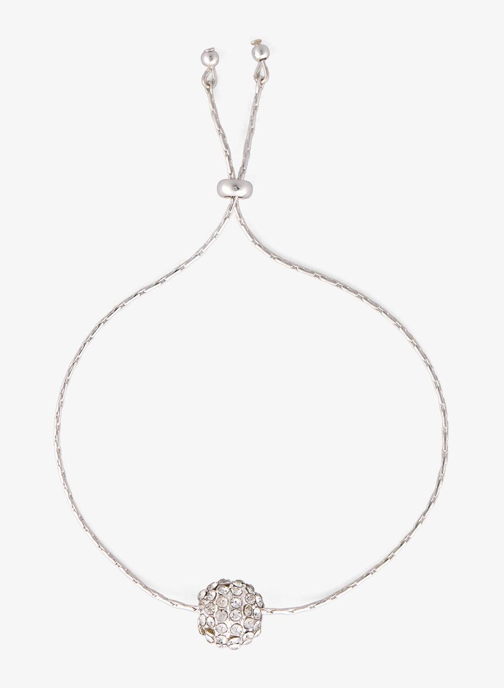 Elegant Ginger Silver-Toned Adjustable Bracelet