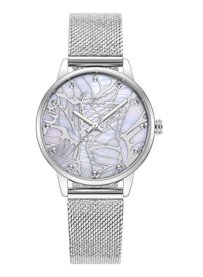 POLICE Camii Women's Watch: Mother of Pearl Dial & Silver Mesh