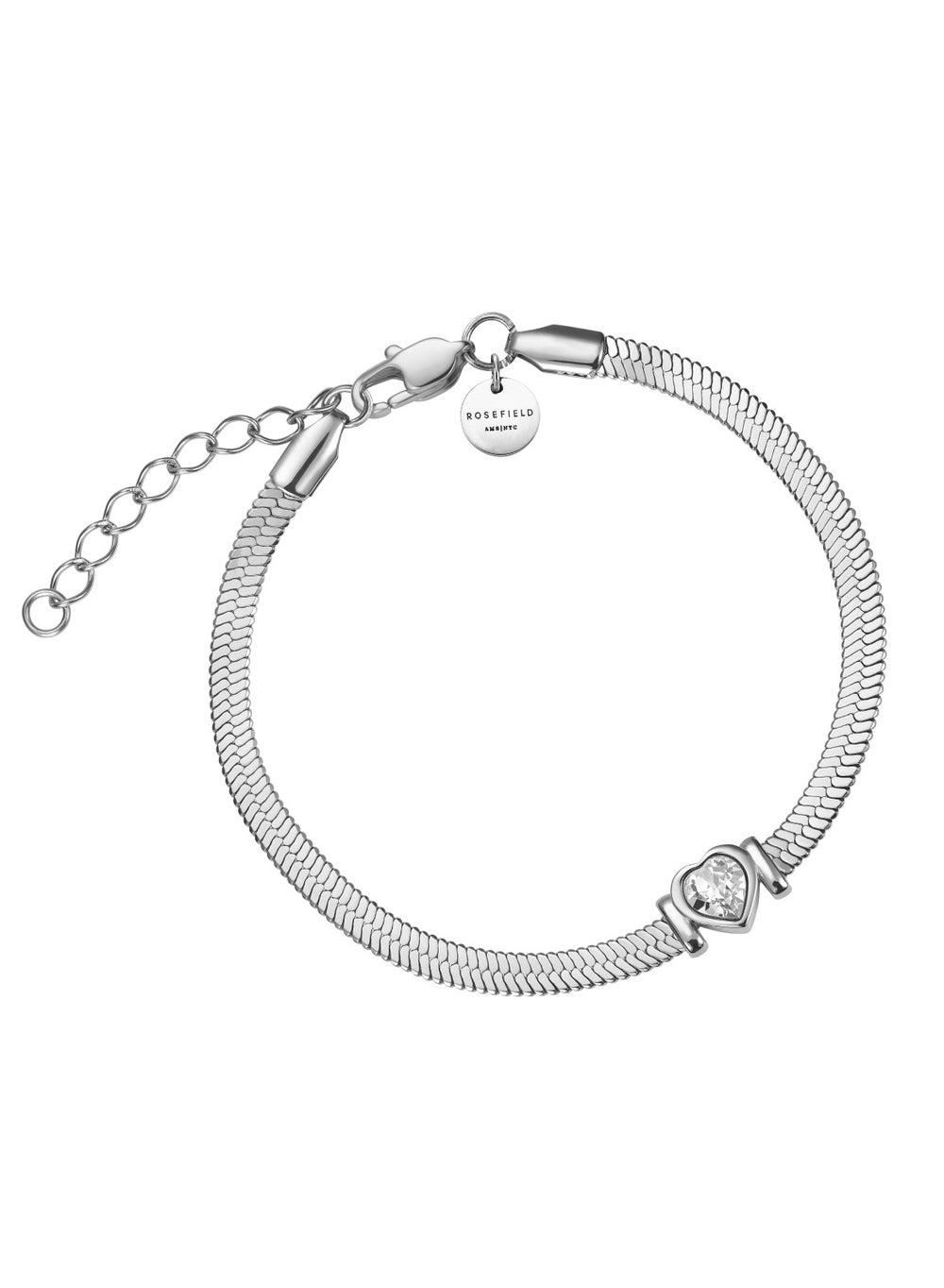 أسوارة روزفيلد بتصميم قلب وكريستال أبيض فاخر - JBSWS-J1011