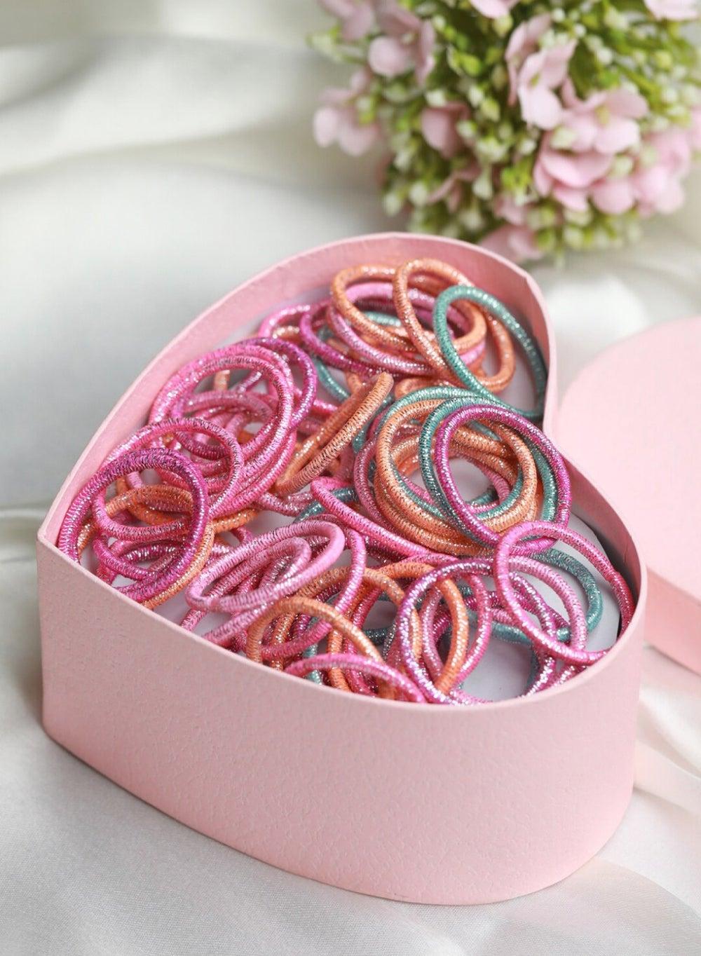 مجموعة مطاطات شعر ملونة للنساء - 100 قطعة - Image 1