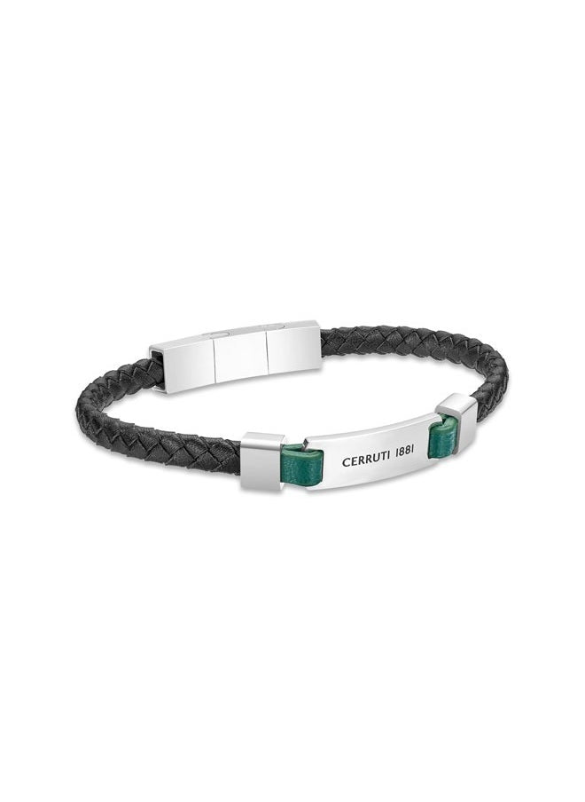 buy-cerruti-1881-alessandro-silver-black-and-green-leather-bracelet_7wq