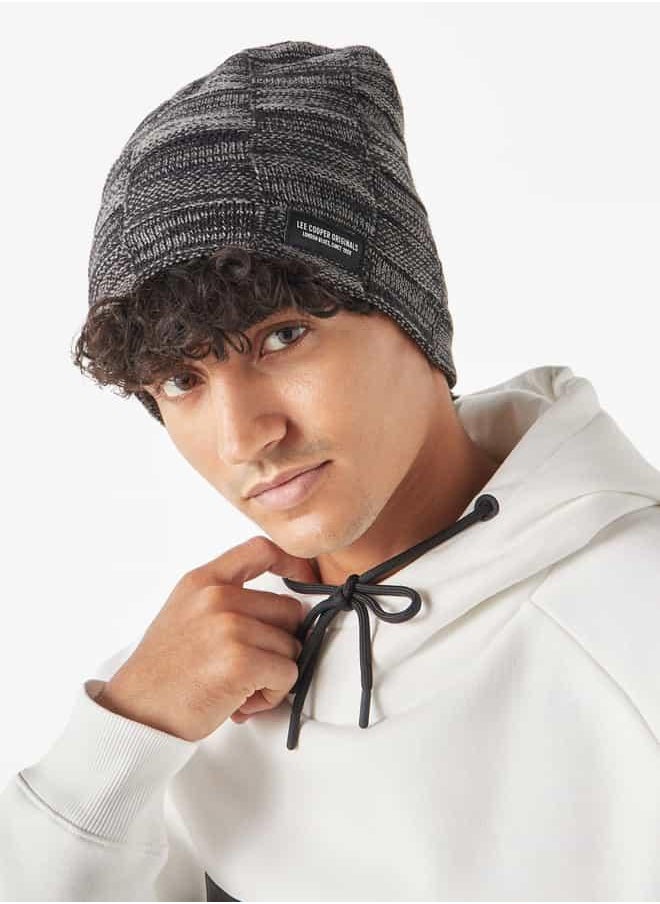 buy-lee-cooper-set-of-2-lee-cooper-textured-logo-applique-beanie-cap_gb5