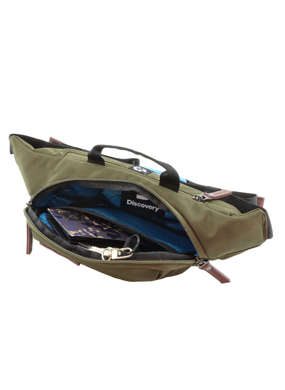 buy-discovery-discovery-icon-waist-bag-khaki-hip-bag-with-adjustable-strap-rfid-pocket-suitable-for-travel-outdoors-gym-hiking-for-men-and-women_6ia