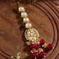 Elegant Floral Kundan Maang Tikka in Gold-Plated Brass