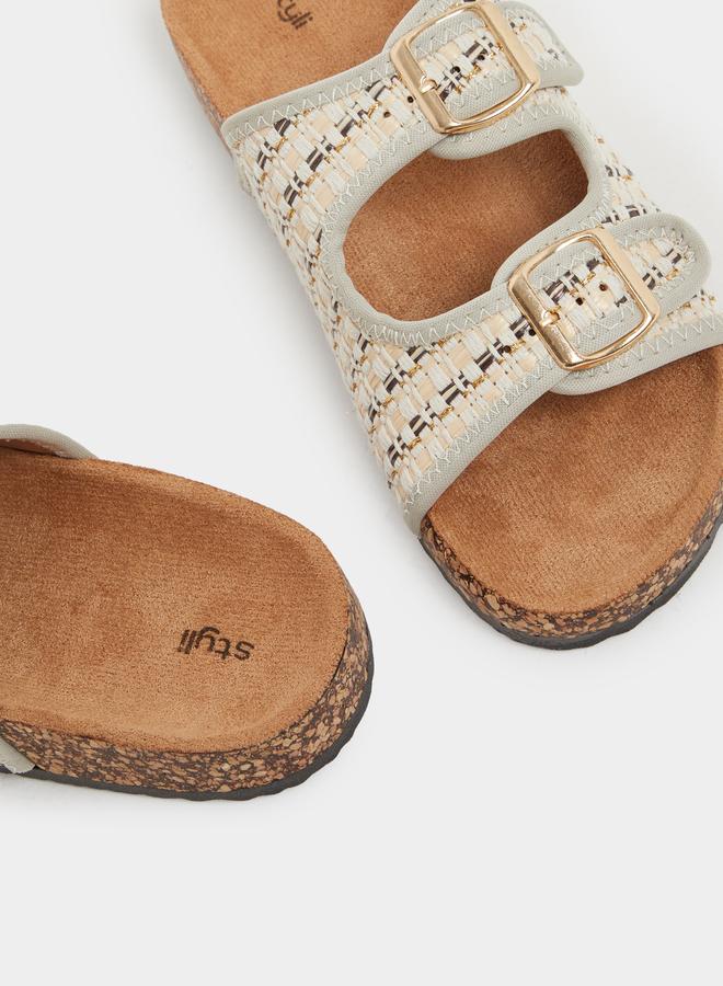 buy-styli-textured-slip-on-flat-sandals-with-buckle-details_qlb