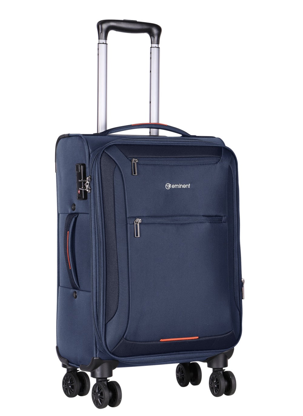 buy-eminent-unisex-soft-travel-bag-cabin-luggage-trolley-polyester-lightweight-expandable-4-double-spinner-wheeled-suitcase-with-3-digit-tsa-lock-e751-navy-blue_mc5