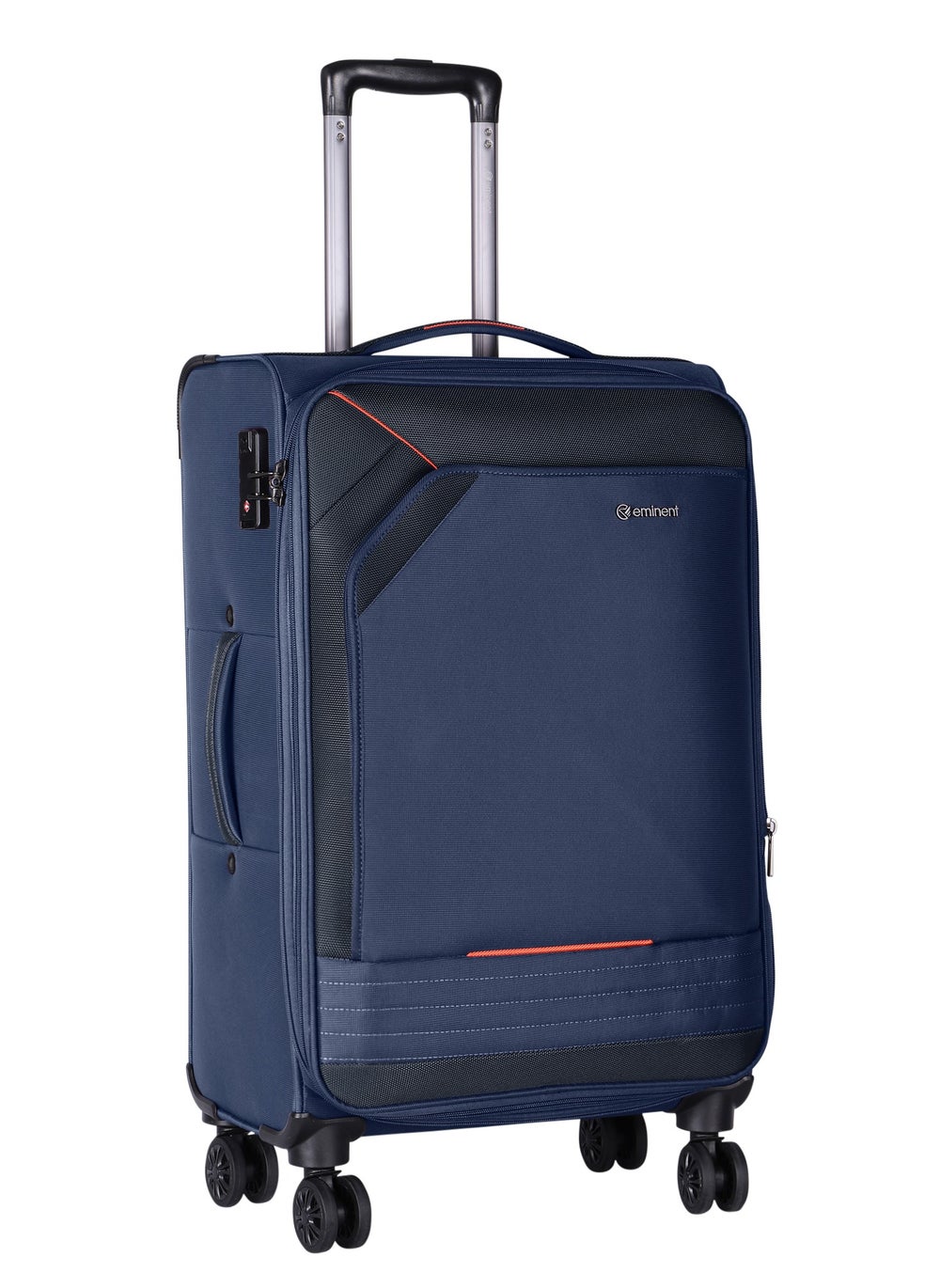 buy-eminent-expandable-luggage-trolley-bag-soft-suitcase-for-unisex-travel-polyester-shell-lightweight-with-tsa-lock-double-spinner-wheels-e777sz-medium-checked-24-inch-navy-blue_hlq