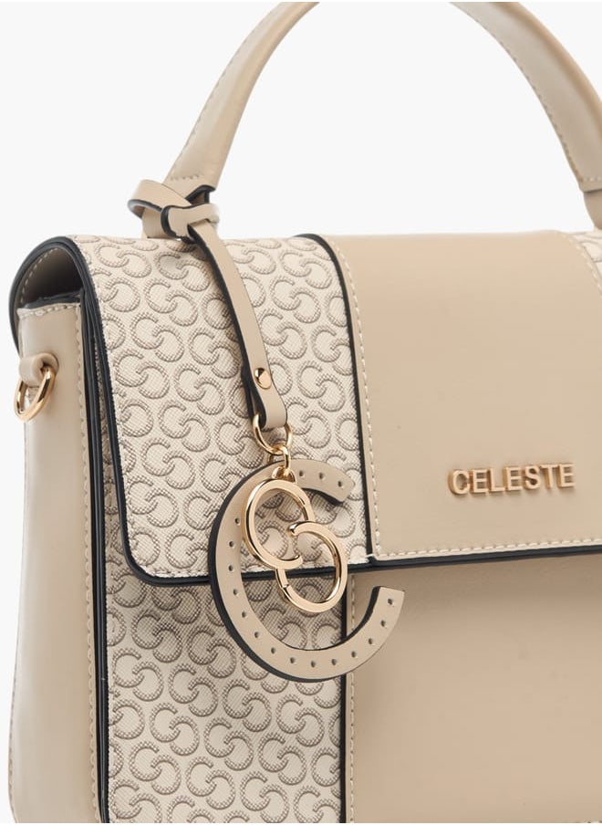 buy-celeste-womens-monogram-print-satchel-bag-with-button-closure-and-grab-handle_pre