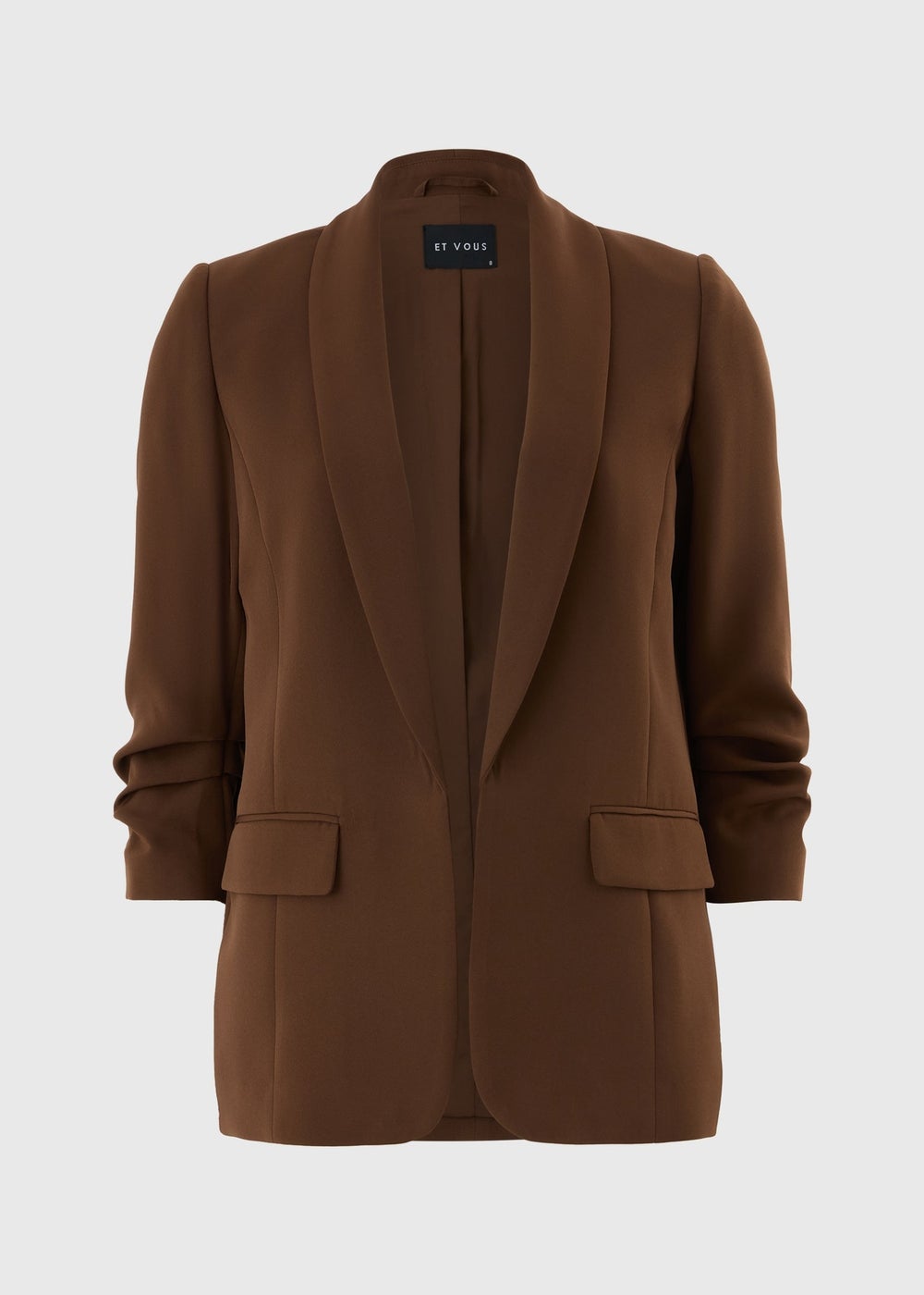 buy-matalan-et-vous-brown-rolled-sleeve-blazer_m9u