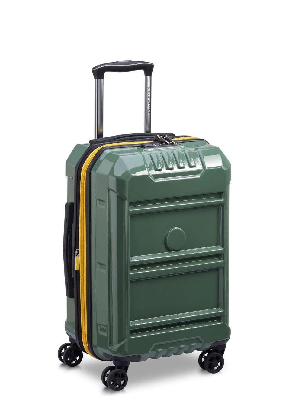 buy-delsey-paris-rempart-55cm-hardcase-expandable-4-double-wheel-flex-cabin-luggage-trolley-case-army-glossy-218180113_h8m