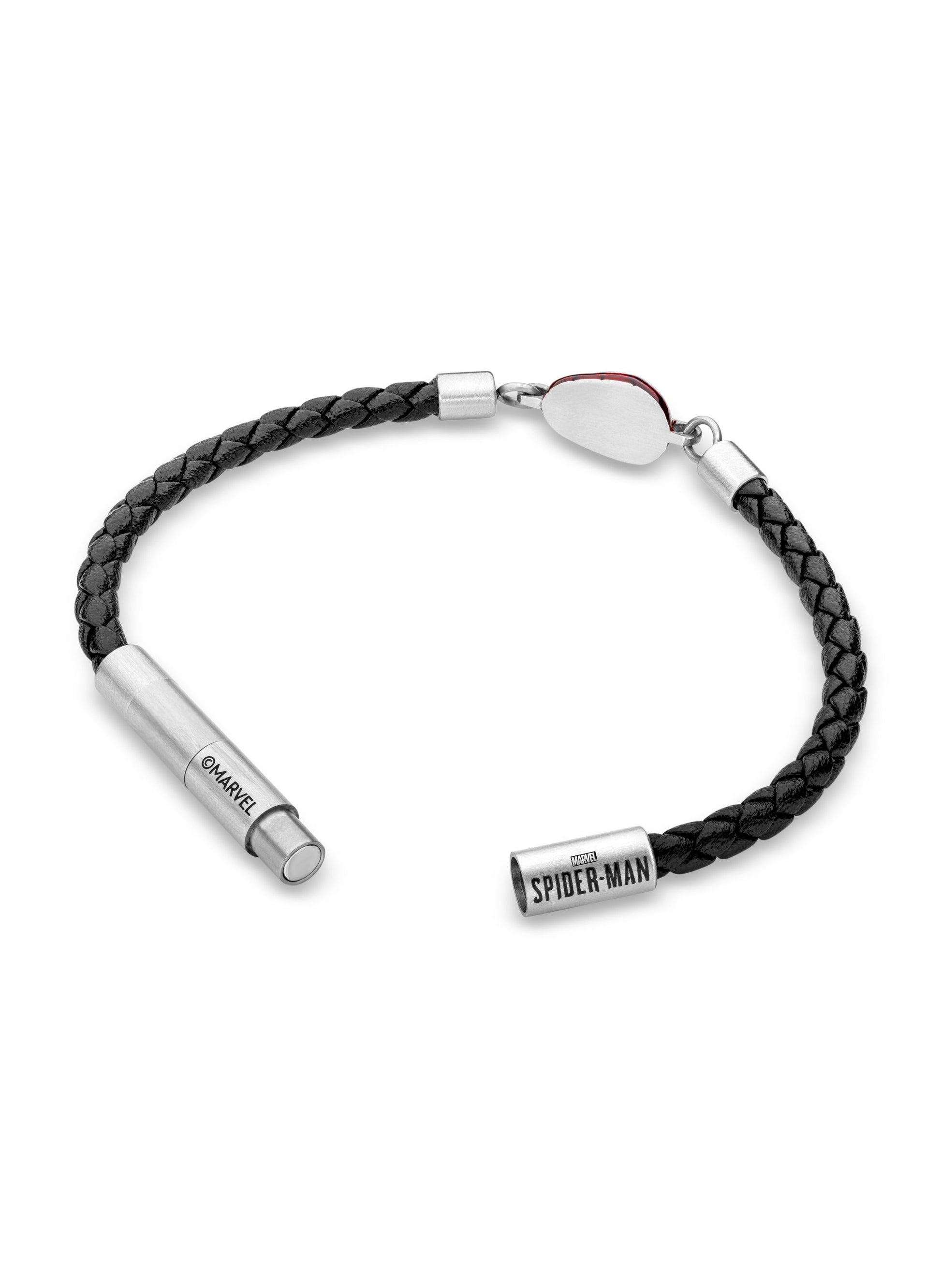 buy-police-web-slinger-braceletblack-leather-with-iconic-red-spider-man-mask-and-magnetic-closurebold-men-s-style_dq0