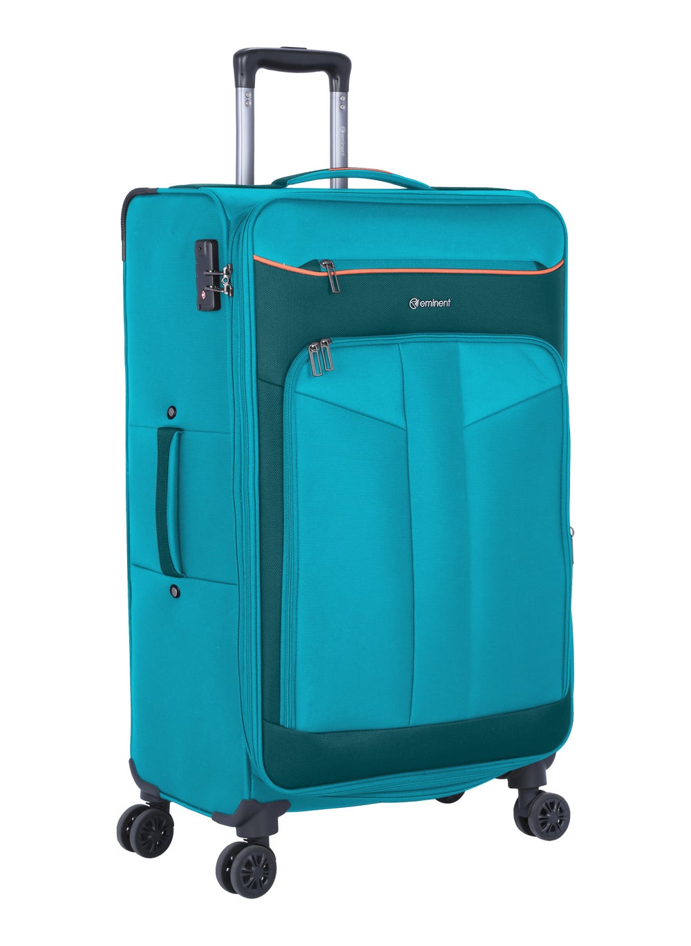 buy-eminent-unisex-soft-travel-bag-medium-luggage-trolley-polyester-lightweight-expandable-4-double-spinner-wheeled-suitcase-with-3-digit-tsa-lock-e788-green_hwe