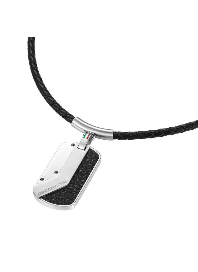 buy-ducati-corse-sfida-black-braided-leather-and-silver-chain-necklace-for-men_zom