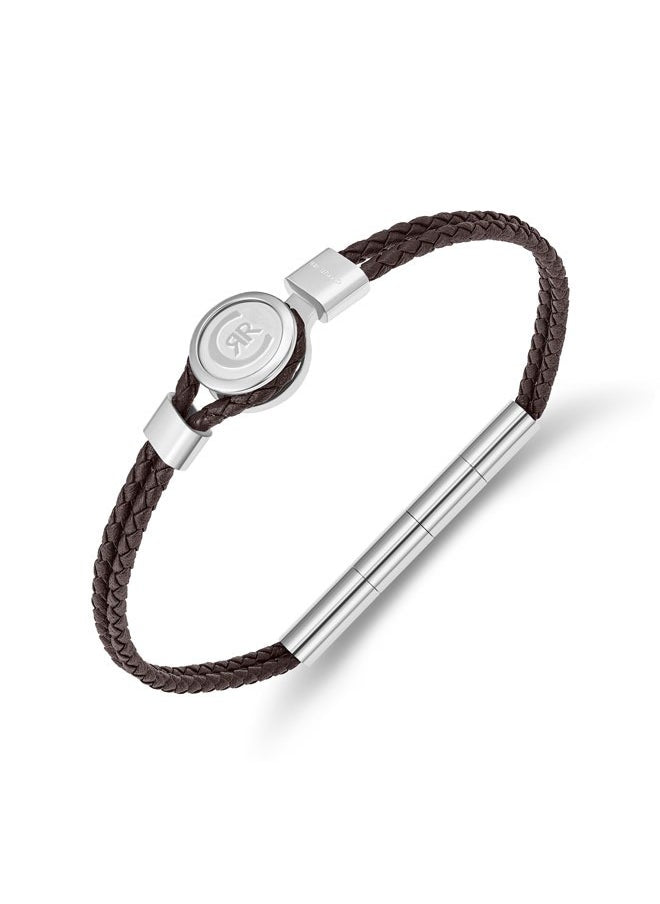 buy-cerruti-1881-vincenzo-silver-and-dark-brown-leather-bracelet_ykp