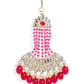 Elegant Kundan-Studded Pink & Gold Jhumar Passa