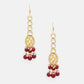 Elegant Floral Kundan Maang Tikka in Gold-Plated Brass