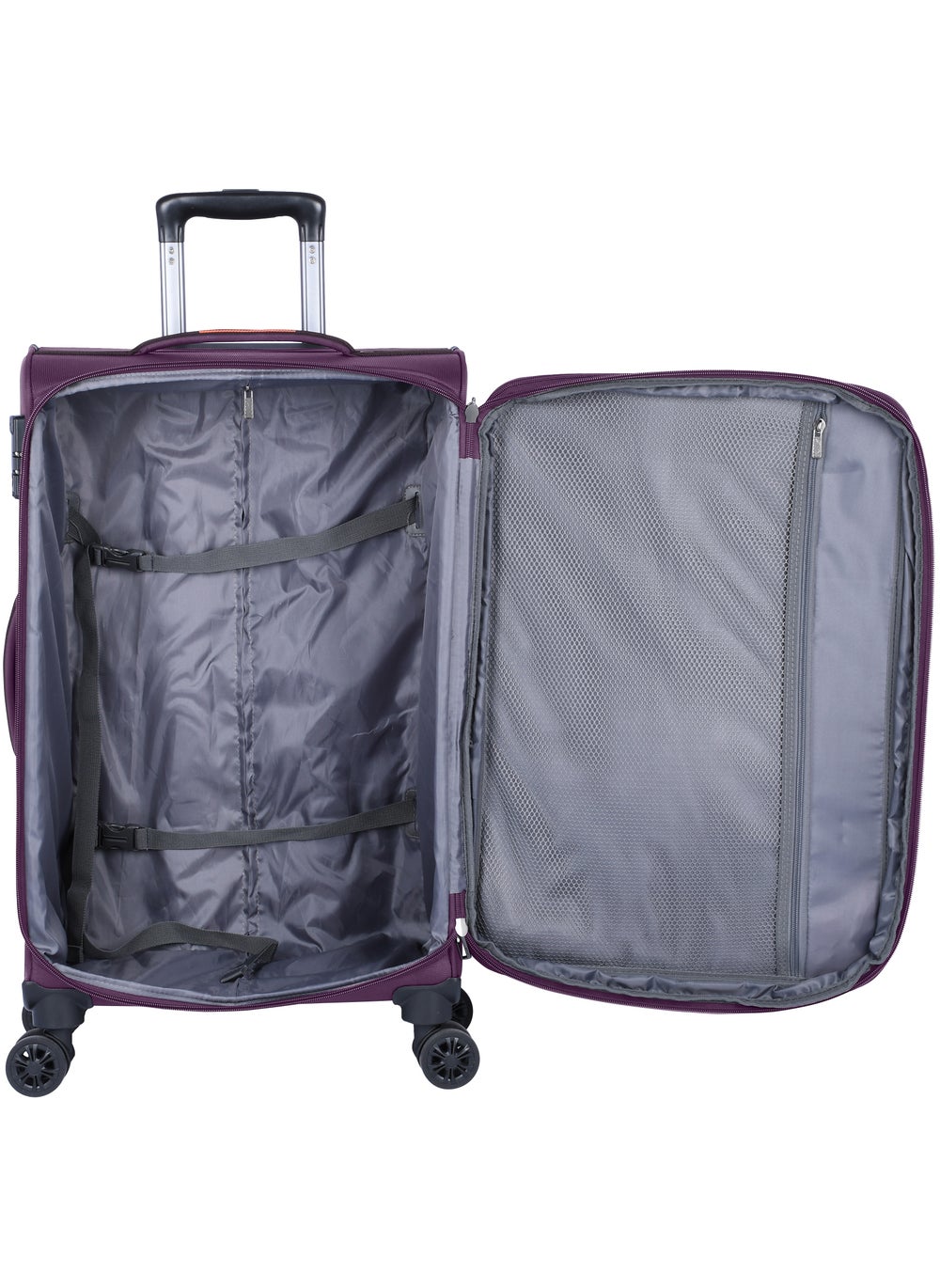 buy-eminent-unisex-soft-travel-bag-large-luggage-trolley-polyester-lightweight-expandable-4-double-spinner-wheeled-suitcase-with-3-digit-tsa-lock-e765-purple_zs9