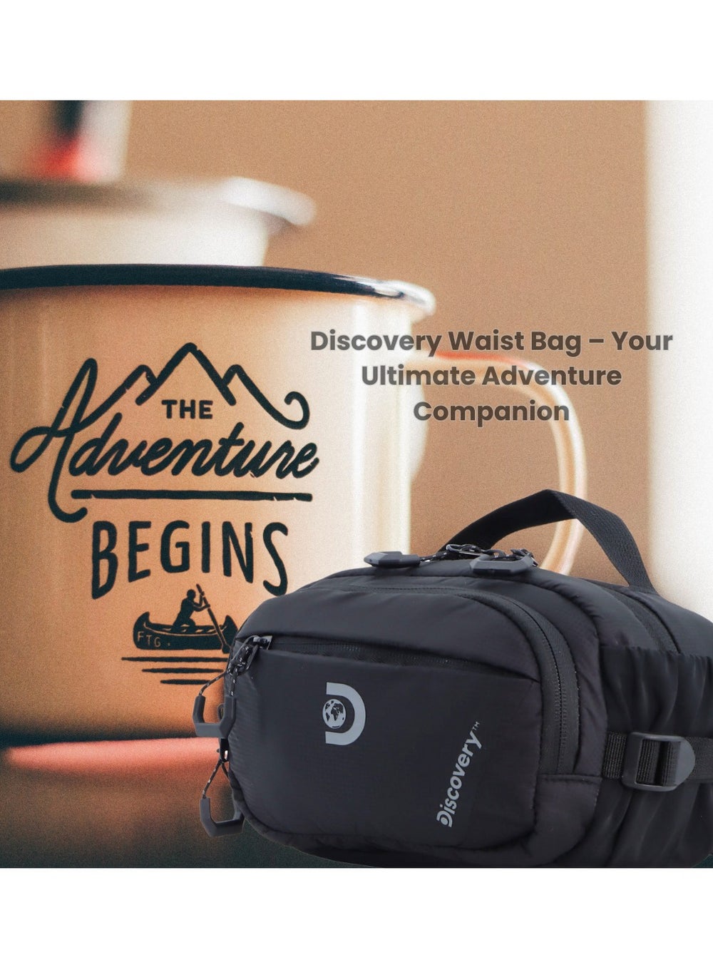 buy-discovery-discovery-body-spirit-nylon-ripstop-waist-bag-black-for-men-and-women-durable-lightweight-waterproof-hip-pack-bag-crossbody-sling-belt-bag-outdoor-hiking-trekking-running-camping_787